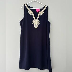 Lilly Pulitzer Blue Sheath Mini Dress V-Neck Sleeveless